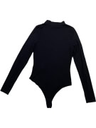 GUESS LONG SLEEVE BODYSUIT CASUAL LOGO BLACK WOMEN S