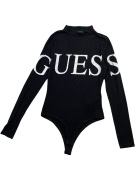 GUESS LONG SLEEVE BODYSUIT CASUAL LOGO BLACK WOMEN S