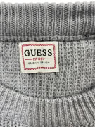 GUESS CHUNKY KNIT SWEATER ORIGINAL DESIGN LIGHT GREY MEN'S L