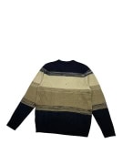 GUESS ΠΛΕΚΤΟ ΜΠΛΟΥΖΑ VINTAGE DESIGN ΡΙΓΕ ΜΠΛΕ/ΚΑΦΕ ΑΝΔΡΙΚΟ L