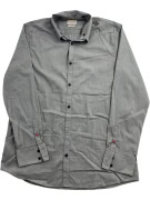 GUESS Camicia slim fit con logo grigia da uomo XL