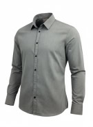 GUESS Camicia slim fit con logo grigia da uomo XL