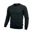 GUESS Ριγέ Πλεκτό Πουλόβερ Μακρυμάνικο Casual Μαύρο Ανδρικό XL