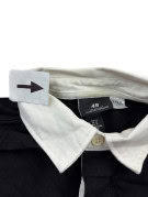 H M POLO COLLEGIATE NERO OFF WHITE UOMO PRE OWNED M