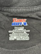 HANES BEEFY T T SHIRT GRAPHIC NERO SBIADITO UNISEX PRE OWNED XL