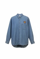 HARD ROCK CAFE DENIM SHIRT VINTAGE WASHED BLUE UNISEX PRE OWNED XL