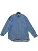 HARD ROCK CAFE DENIM SHIRT VINTAGE WASHED BLUE UNISEX PRE OWNED XL
