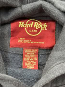 HARD ROCK CAFE HOODIE GRAPHIC NERO SBIADITO UNISEX PRE OWNED L
