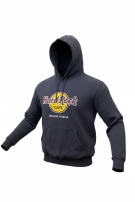 HARD ROCK CAFE HOODIE GRAPHIC NERO SBIADITO UNISEX PRE OWNED L