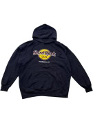HARD ROCK CAFE HOODIE GRAPHIC NAVY UNISEX PRE OWNED L