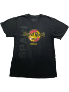 HARD ROCK CAFE T-SHIRT VINTAGE LOGO MADRID BLACK WOMEN'S M