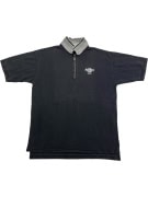 HARD ROCK CAFE polo vintage Denver con zip nero/grigio da uomo L