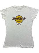 HARD ROCK CAFE T-SHIRT BERLIN LOGO VINTAGE BIANCO DA DONNA SMALL