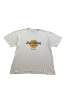 HARD ROCK CAFE T-SHIRT VINTAGE LOGO LISBONA BIANCO UOMO XXL