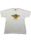 HARD ROCK CAFE T-SHIRT LOGO VINTAGE BARCELLONA BIANCA DA UOMO L