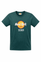 HARD ROCK CAFE TUNIS GRAPHIC TEE GREEN MEN PRE OWNED L