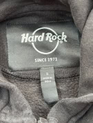 HARD ROCK CAFE ZIP HOODIE MINIMAL BLACK UNISEX PRE OWNED S