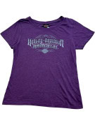 HARLEY DAVIDSON GRAPHIC TEE RETRO PURPLE WOMEN PRE OWNED M