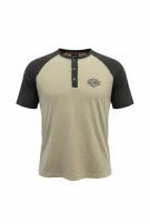 HARLEY DAVIDSON T SHIRT HENLEY CLASSIC BEIGE ANTRACITE UOMO PRE OWNED L