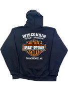 HARLEY DAVIDSON HOODIE GRAPHIC BLACK MENS PRE OWNED L