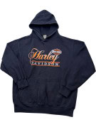 HARLEY DAVIDSON HOODIE VINTAGE GRAPHIC NERO SBIADITO UOMO PRE OWNED