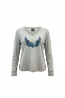 HARLEY DAVIDSON LONG SLEEVE T SHIRT GRAPHIC LIGHT GREY WOMEN PRE OWNED M