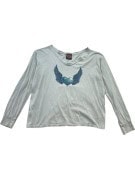 HARLEY DAVIDSON LONG SLEEVE T SHIRT GRAPHIC LIGHT GREY WOMEN PRE OWNED M