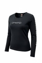 HARLEY DAVIDSON MAGLIA A MANICHE LUNGHE GRAFICA NERA DONNA PRE OWNED M