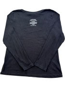 HARLEY DAVIDSON LONG SLEEVE TOP SPELL OUT BLACK WOMEN PRE OWNED L
