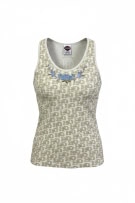 HARLEY-DAVIDSON Tank Top Monogram Logo Floral Cream WOMEN'S S
