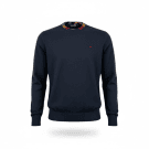 HARMONT & BLAINE MAGLIONE GIROCOLLO - BLU NAVY CON SCOLLO MULTICOLORE - M