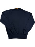HARMONT & BLAINE MAGLIONE GIROCOLLO - BLU NAVY CON SCOLLO MULTICOLORE - M