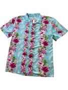 HAWAII HANGOVER ΠΟΥΚΑΜΙΣΟ TROPICAL FLORAL ΜΠΛΕ ΓΥΝΑΙΚΕΙΟ PRE OWNED L
