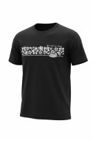 HAWAII LA TERRA DELL\'ALOHA T-SHIRT CON STAMPA FLOREALE NERO UNISEX L