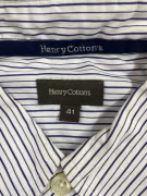 HENRY COTTON'S Striped Shirt Racing Club White-Blue Men's XL-XXL