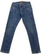 HERMES JEANS EMBROIDERED WASHED BLUE UNISEX PRE OWNED S
