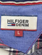 HILFIGER DENIM CAMICIA A QUADRI CLASSICA NAVY DONNA PRE OWNED L
