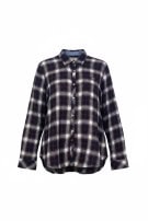 HILFIGER DENIM CAMICIA A QUADRI CLASSICA NAVY DONNA PRE OWNED L