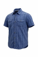 HILFIGER DENIM ΚΟΝΤΟΜΑΝΙΚΟ ΠΟΥΚΑΜΙΣΟ VINTAGE STYLE ΜΕ ΚΕΝΤΗΜΕΝΟ ΛΟΓΟΤΥΠΟ ΜΠΛΕ ΚΑΡΟ ΑΝΔΡΙΚΟ SMALL