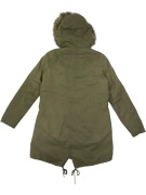 HILFIGER DENIM OLIVE PARKA ΜΕ ΚΟΥΚΟΥΛΑ ΚΑΙ ΓΟΥΝΑ - S