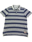 HILFIGER DENIM POLO SHIRT STRIPED GREY NAVY ΑΝΤΡΙΚΟ PRE OWNED S