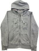 HILFIGER DENIM FELPA ZIP CON CAPPUCCIO SPORTSWEAR GRAPHIC GRIGIO UOMO PRE OWNED L