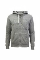 HILFIGER DENIM FELPA ZIP CON CAPPUCCIO SPORTSWEAR GRAPHIC GRIGIO UOMO PRE OWNED L