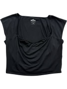 HOLLISTER Crop Top Casual Draped Μαύρο Γυναικείο XL