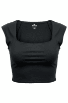 HOLLISTER Crop Top Casual Draped Μαύρο Γυναικείο XL