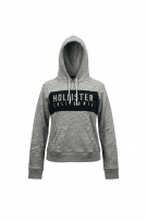 Hollister Φούτερ Hoodie Casual Logo Γκρι Γυναικείο M
