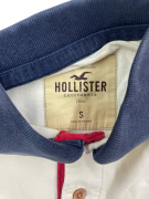 HOLLISTER Polo Shirt Classic Logo White with Blue Collar Women’s S