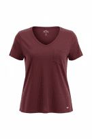 Hollister T-Shirt Easy Tee Basic Μπορντό Γυναικείο S