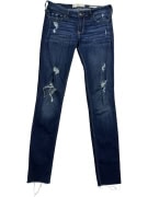HOLLISTER Jeans DISTRESSED a vita bassa super skinny blu da donna S