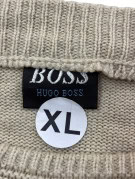 HUGO BOSS ΠΛΕΚΤΟ ΠΟΥΛΟΒΕΡ RETRO PATCHWORK ΜΠΕΖ ΜΑΥΡΟ ΚΟΚΚΙΝΟ ΑΝΤΡΙΚΟ PRE OWNED XL